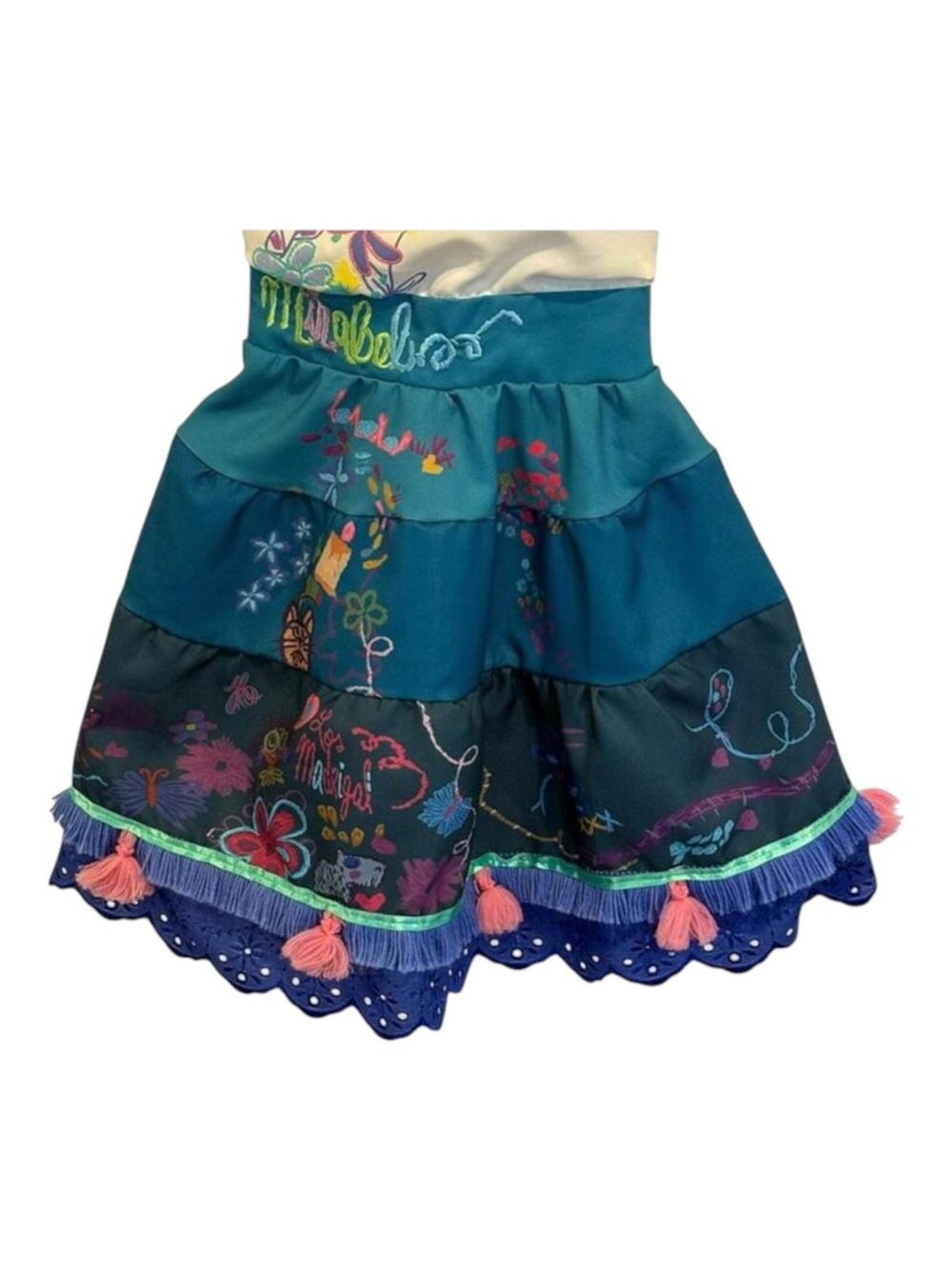 Disney 🝮 Encanto Mirabel Embroidery Halloween Costume 🝮 Butterflies Tassels 🝮 3T - Picture 9 of 16